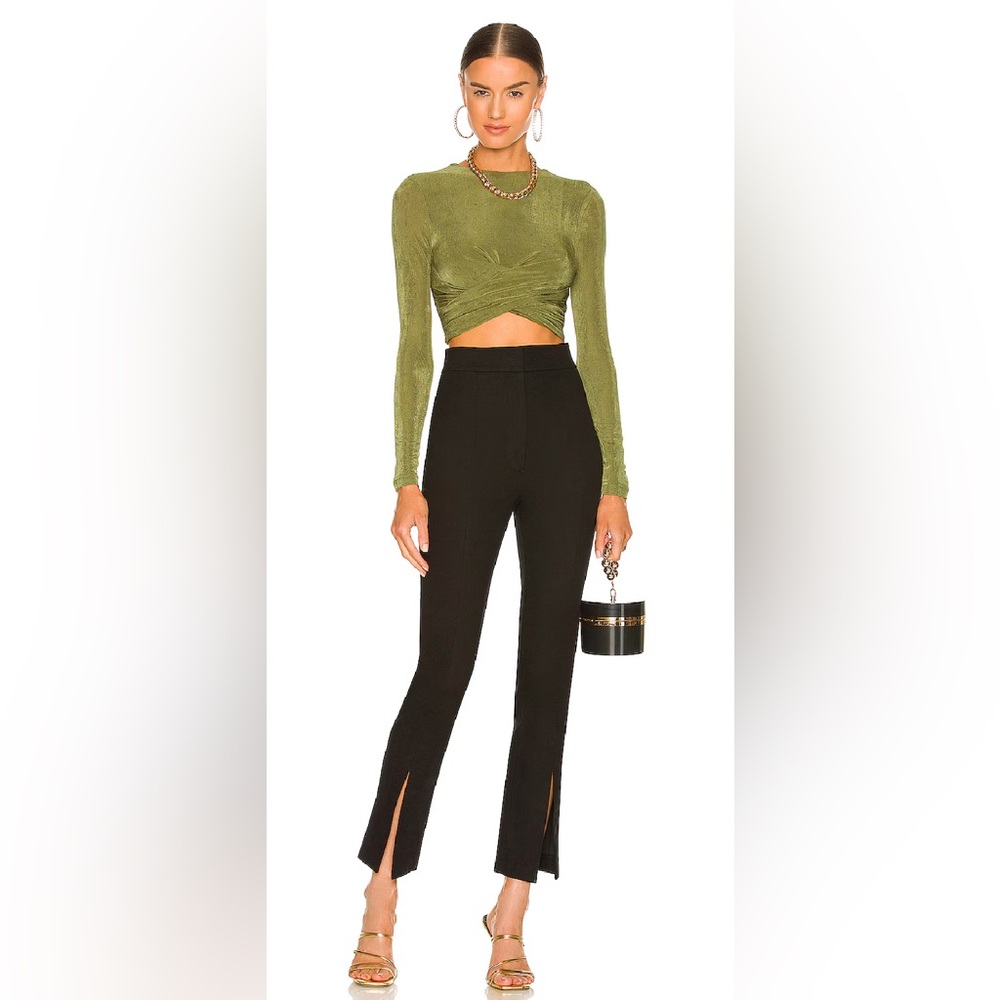 Texas Top, Crop Long Sleeve, Sheen, Significant Other, US 4, Khaki (Worn Once!)